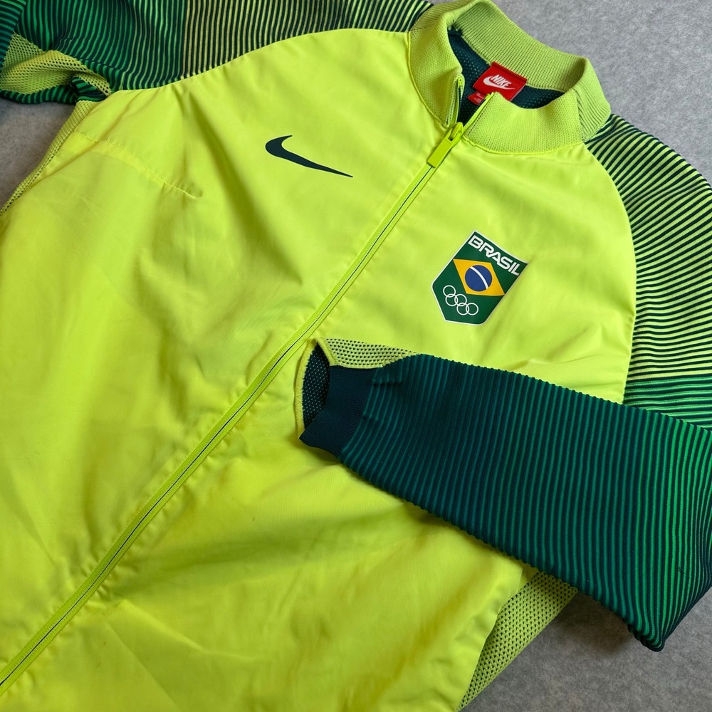Nike Brasil Olympic Team Jacket Neon Yellow Green XL 826614-709